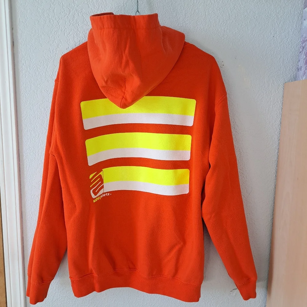 Orange and Yellow Neon Striped Hoodie - Picture 4 of 4